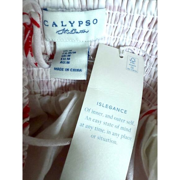 NWT Viral Calypso st Barth Shell Coral Red White Maxi Sun Dress Rio Size XS - Picture 6 of 8